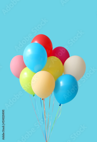 Colorful air balloons on bl...