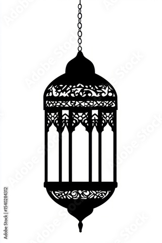 Arabic lantern silhouette black traditional.
