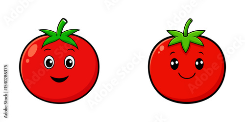 Set of cartoon tomato vector illustration design