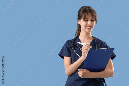Female medical intern with ...