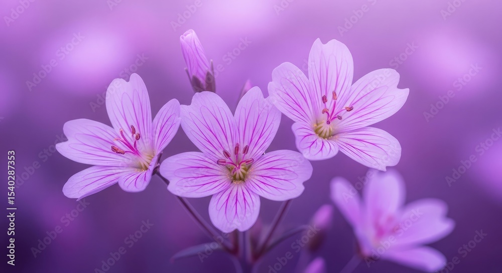 Obraz premium Light Purple Flowers Soft Focus Floral Macro Photography