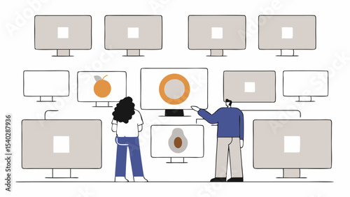 Team Collaboration on Design Project with Multiple Screens