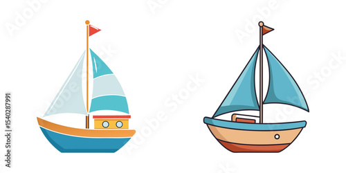 Set of sailboat vector illustration design