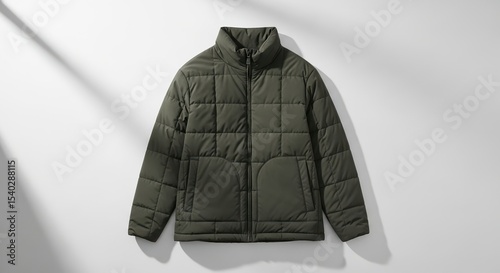Stylish and Functional Olive Green Puffer Jacket Perfect for Cold Weather Activities and Fashion Forward Outfits