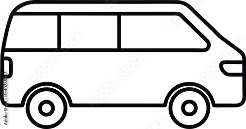  mini van icon vector art illustration on white background