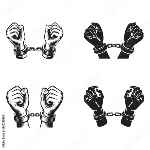 Hands in Handcuffs Illustration