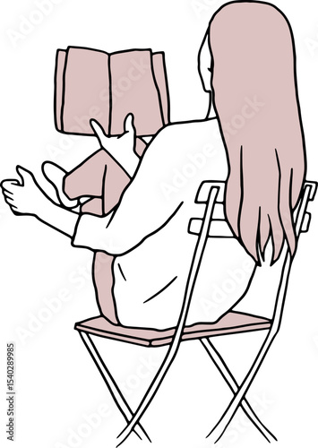 Reading Moment: A moment of quietude as a figure absorbed in a book, seated outdoors, losing themselves in the story.