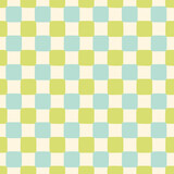 Retro check pastel blue and green seamless pattern. Vintage hand drawn squares background. Pastel checkerboard print.
