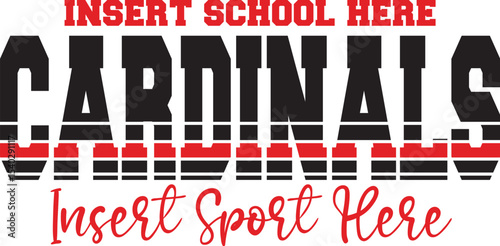 School Spirit Customizable Cardinals Sports Design Template