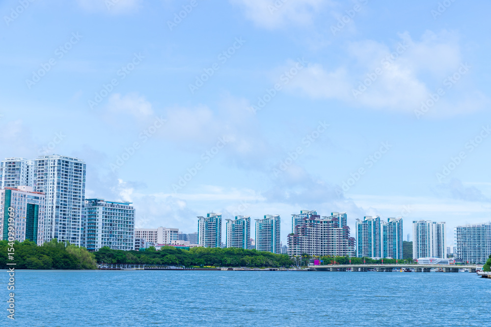 Obraz premium The scenery of Sanya River in Sanya City, Hainan Province, China