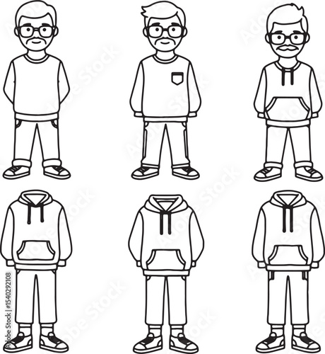 Stylish Older Men's Fashion Illustrations Outfit Ideas and Clothing Styles for Seniors