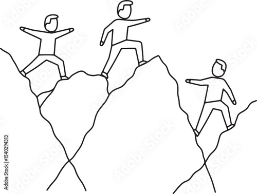 Teamwork, Collaboration, and Achieving Success A Symbolic Illustration of Collective Effort and Reaching Goals