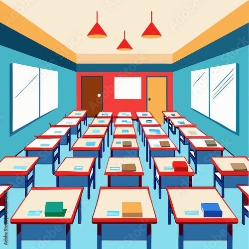 A-Exam Hall Vector | Generative AI & Linocut Silhouette Illustration Design