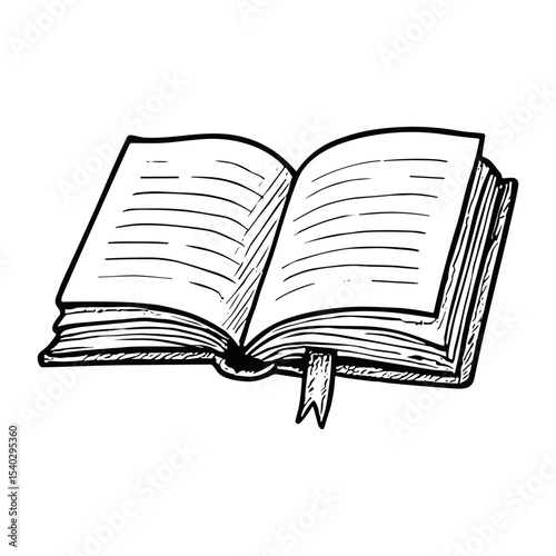 Open Book with Bookmark