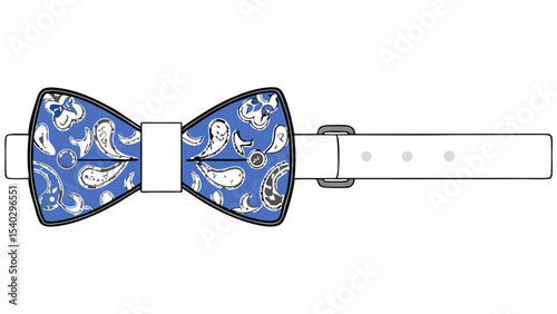 Blue Paisley Bow Tie