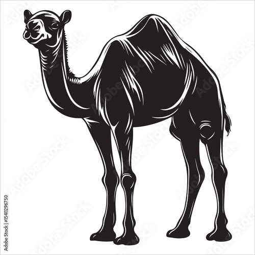 Silhouette of camel, camel vector illustration art