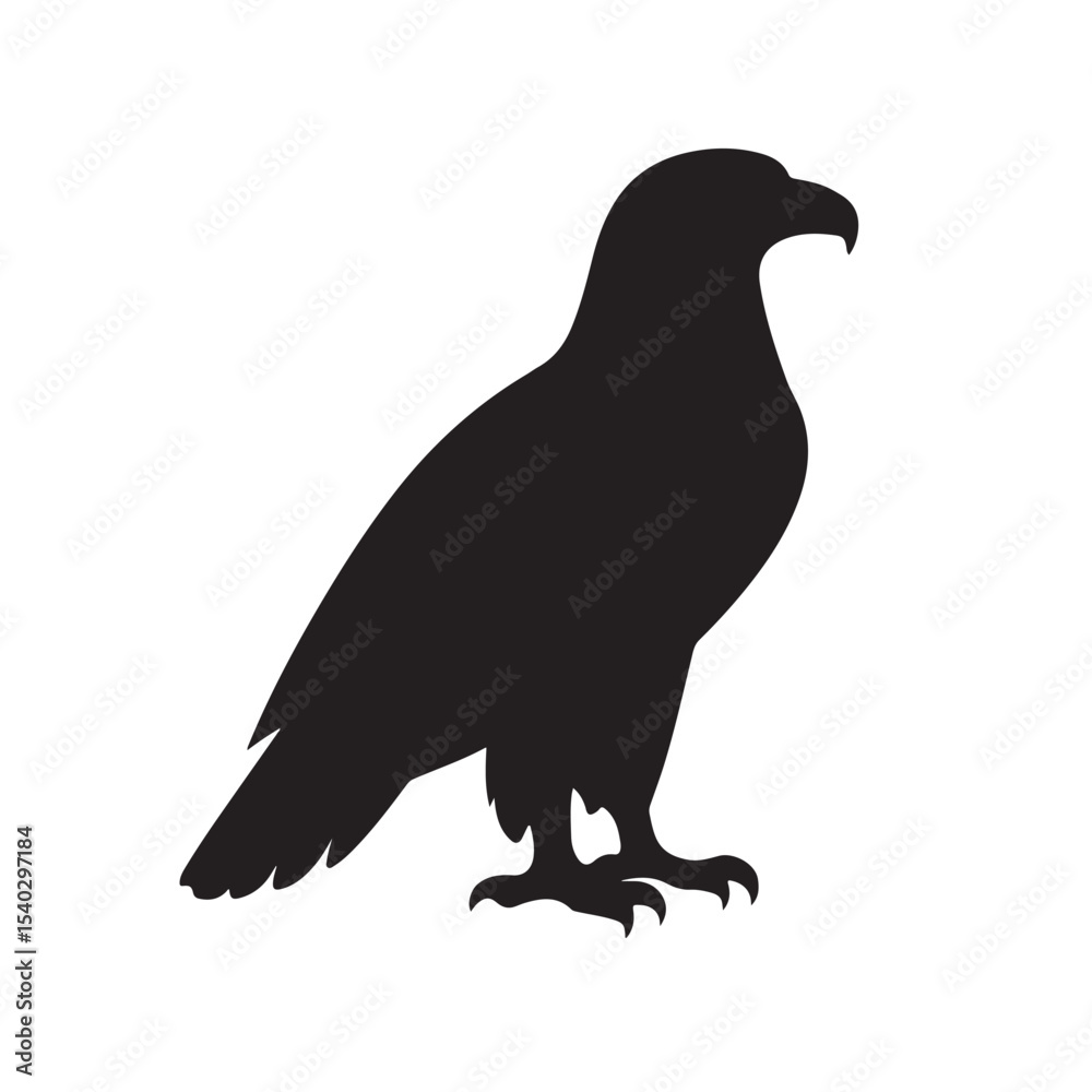 Fototapeta premium Eagle Silhouette Vector Icon Isolated on White Background