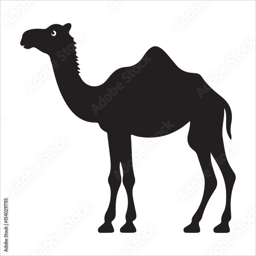 Silhouette of camel, camel vector illustration art