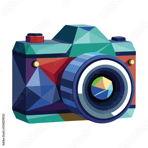Polygonal camera with lens