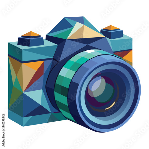 Polygonal camera with lens