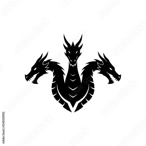 Three-Headed Dragon (Hydra) Silhouette