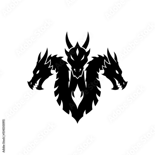Three-Headed Dragon (Hydra) Silhouette