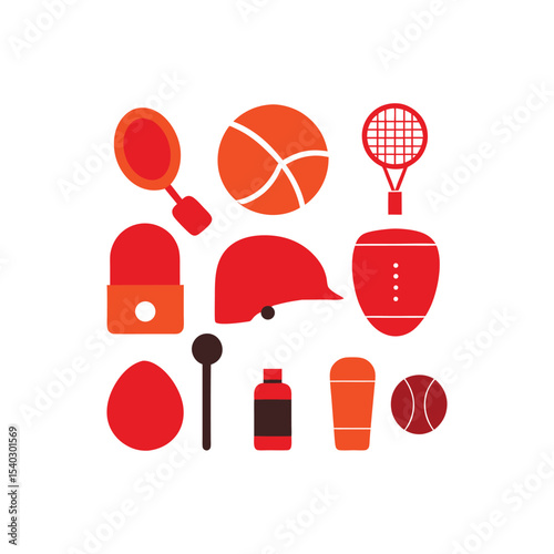 A set of kitchen and playing vector art illustration