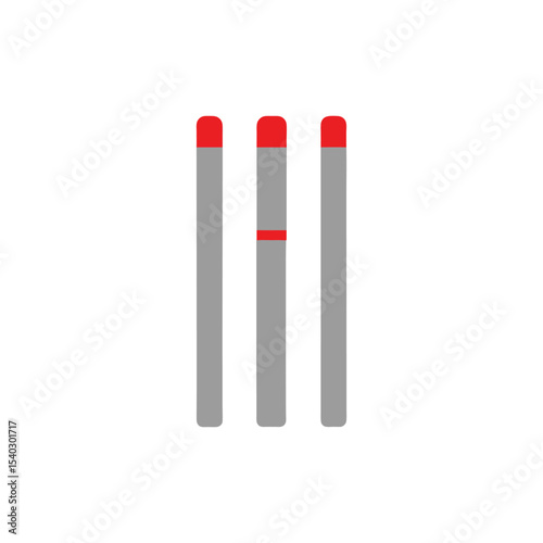  Cricket stump vector art illustration