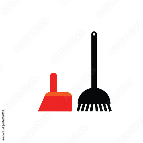 clean dustpan vector art illustration