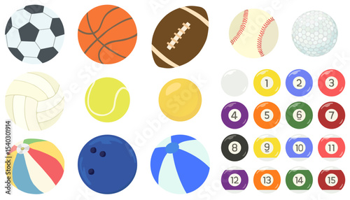 球技のボールイラストセット スポーツ ベクター素材