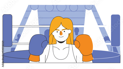 Confident Female Boxer Ready to Fight