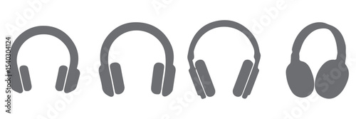 Headphone icon set. Headphones icons set. Customer service. Customer support icon
