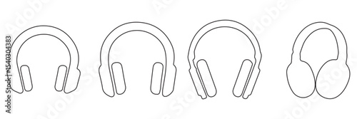 Headphone icon set. Headphones icons set. Customer service. Customer support icon