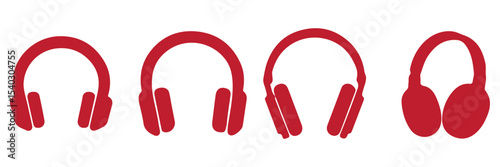 Headphone icon set. Headphones icons set. Customer service. Customer support icon