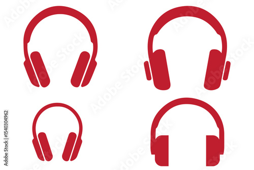 Headphone icon set. Headphones icons set. Customer service. Customer support icon