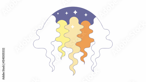 Abstract Night Sky Hair