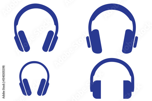 Headphone icon set. Headphones icons set. Customer service. Customer support icon