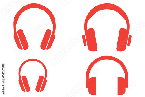Headphone icon set. Headphones icons set. Customer service. Customer support icon