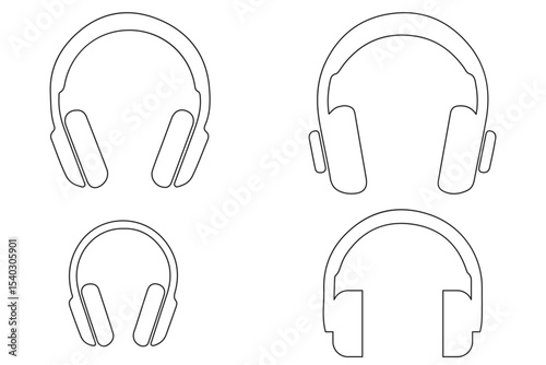 Headphone icon set. Headphones icons set. Customer service. Customer support icon
