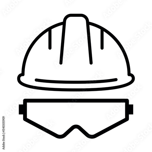 Construction safety helmet sign symbol vector flat icon