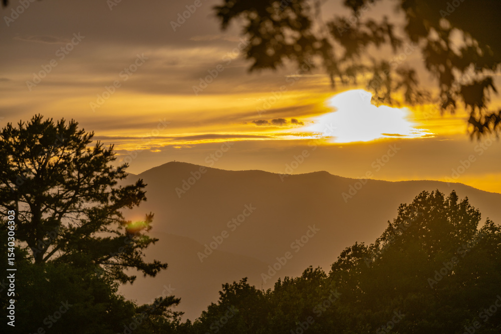 Fototapeta premium sunset on the mountain