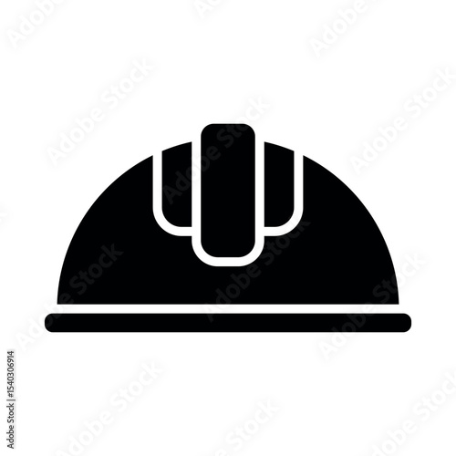 Construction safety helmet sign symbol vector flat icon