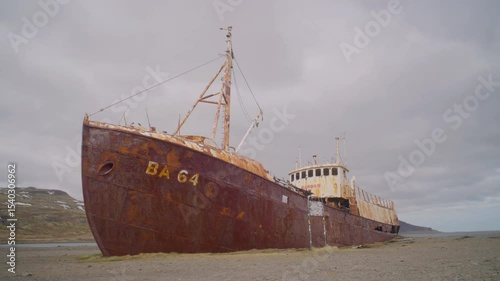 Gardar BA 64 shipwreck in the West Fjords in Iceland