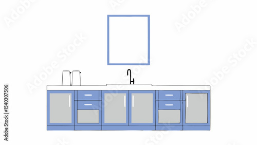 Modern Bathroom Vanity with Mirror