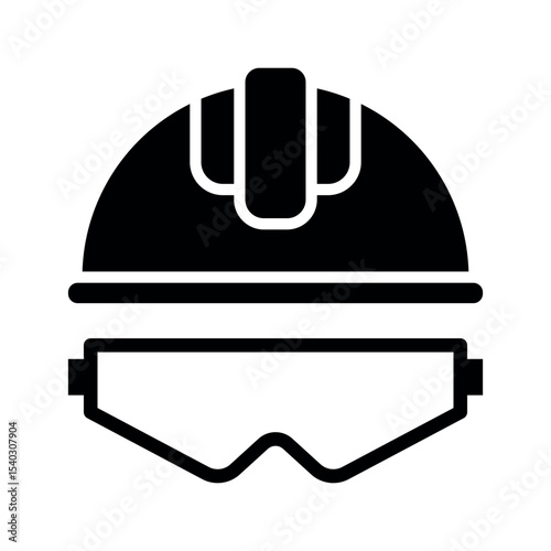Construction safety helmet sign symbol vector flat icon