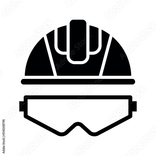 Construction safety helmet sign symbol vector flat icon