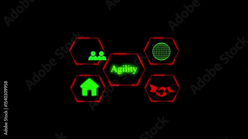 A Agility concept button on a futuristic ,beautiful abstract wave technology background, program, prompt, succeed, success, successful, swift, system, word envelopment, dynamic,