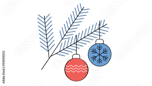 Minimalist Christmas Ornament Illustration