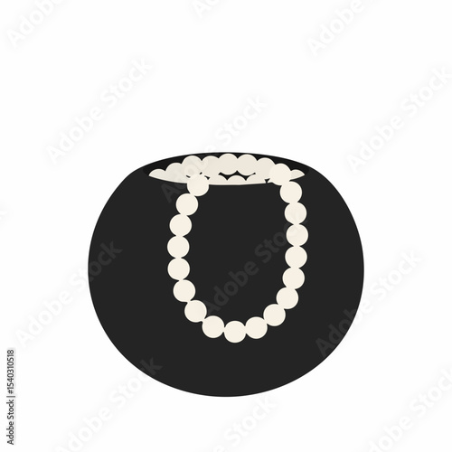 Pearl Necklace Resting in a Dark Vessel