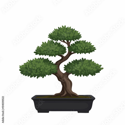 Vibrant Bonsai Tree in a Stylish Pot